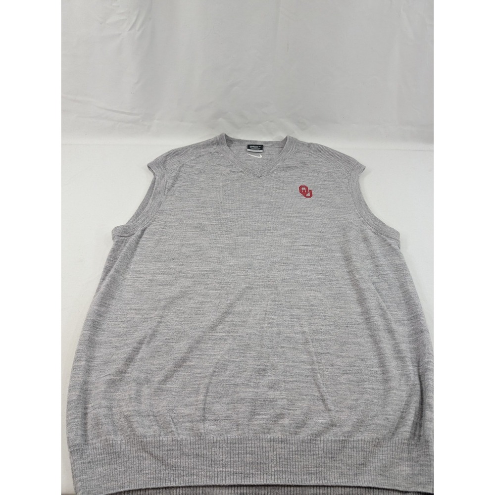 Nike Golf Tour Performance Merino  Wool Blend  Vest‎  XXL Gray Oklahoma Sooners - Picture 3 of 9